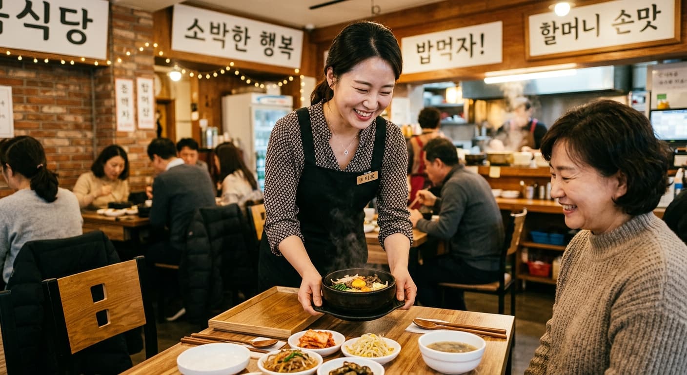 Korean tteokbokki rice cakes in spicy red sauce being delivered in a takeout container